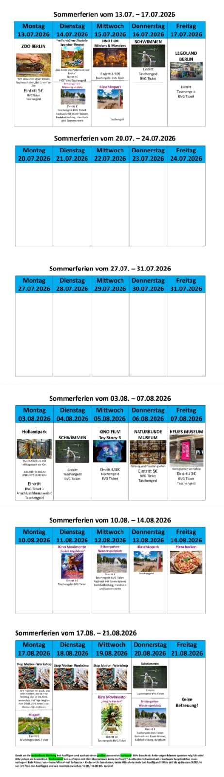 Ferienplan